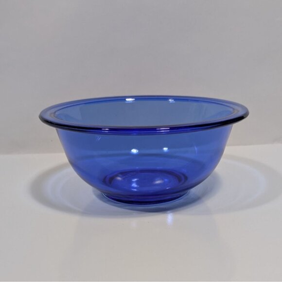 Blue Pyrex 1QT Mixing Bowl Glass Kitchenware - Picture 1 of 16